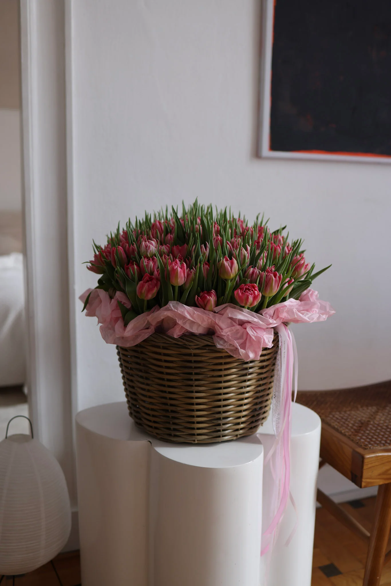 Kosz Różowych Tulipanów "Różowa Wiosna" - Image 3