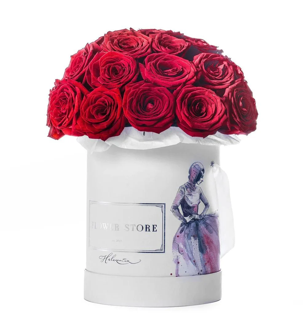 PREMIUM flowerbox z czerwonymi różami- kwiaty żywe - Image 3