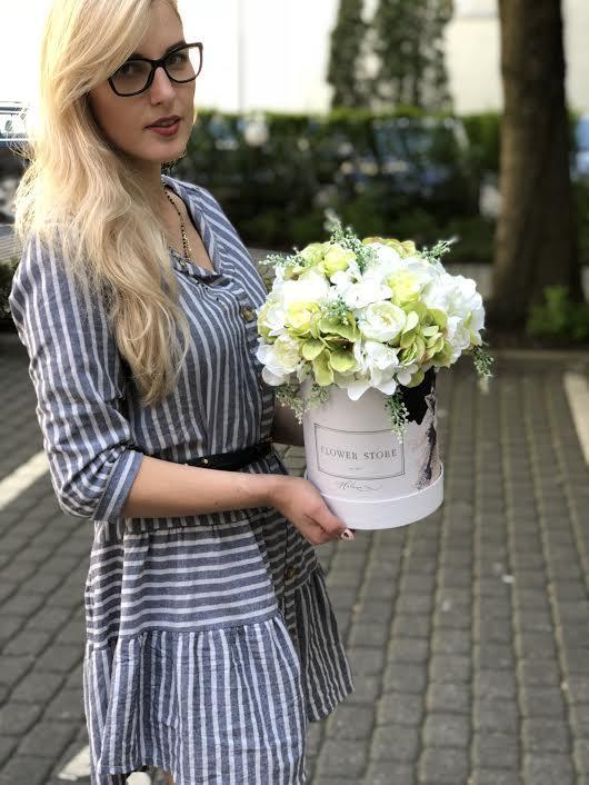 White Bride - zielono biała kompozycja - kwiaty sztuczne - Image 3