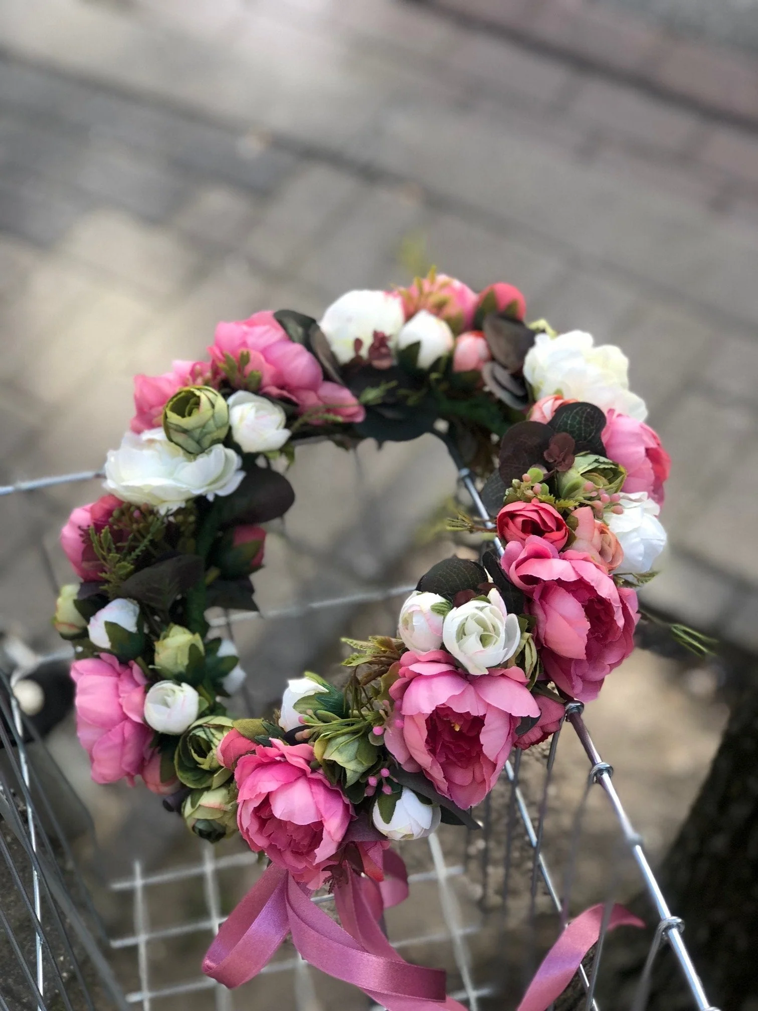 Wianek na głowę - Romantic love - kwiaty sztuczne - Image 2