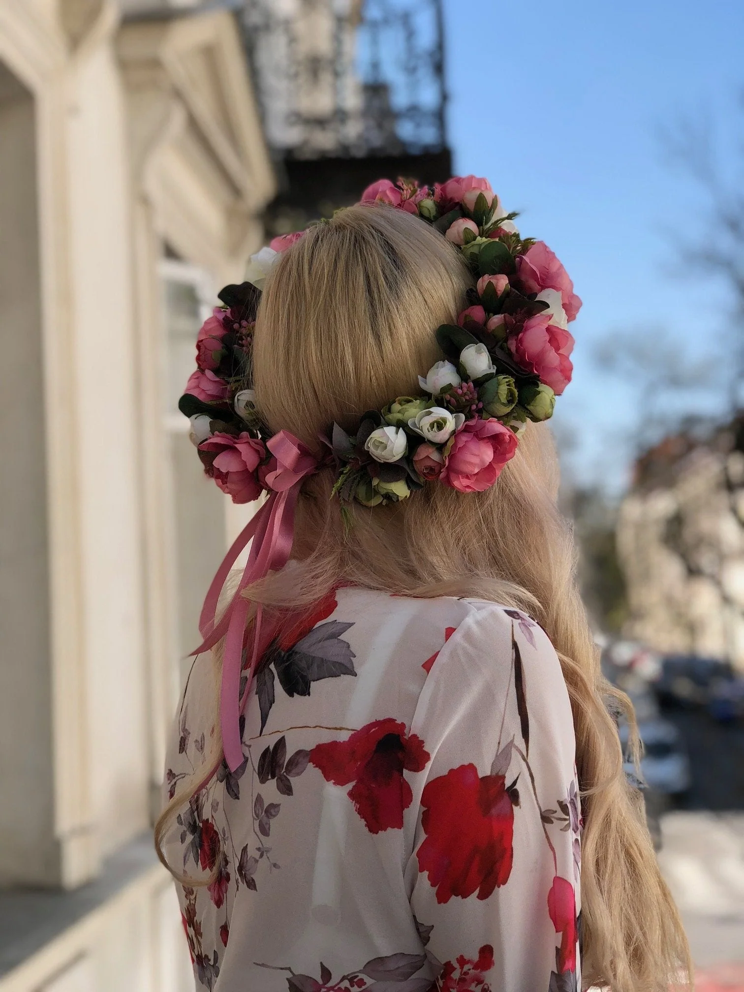 Wianek na głowę - Romantic love - kwiaty sztuczne - Image 3